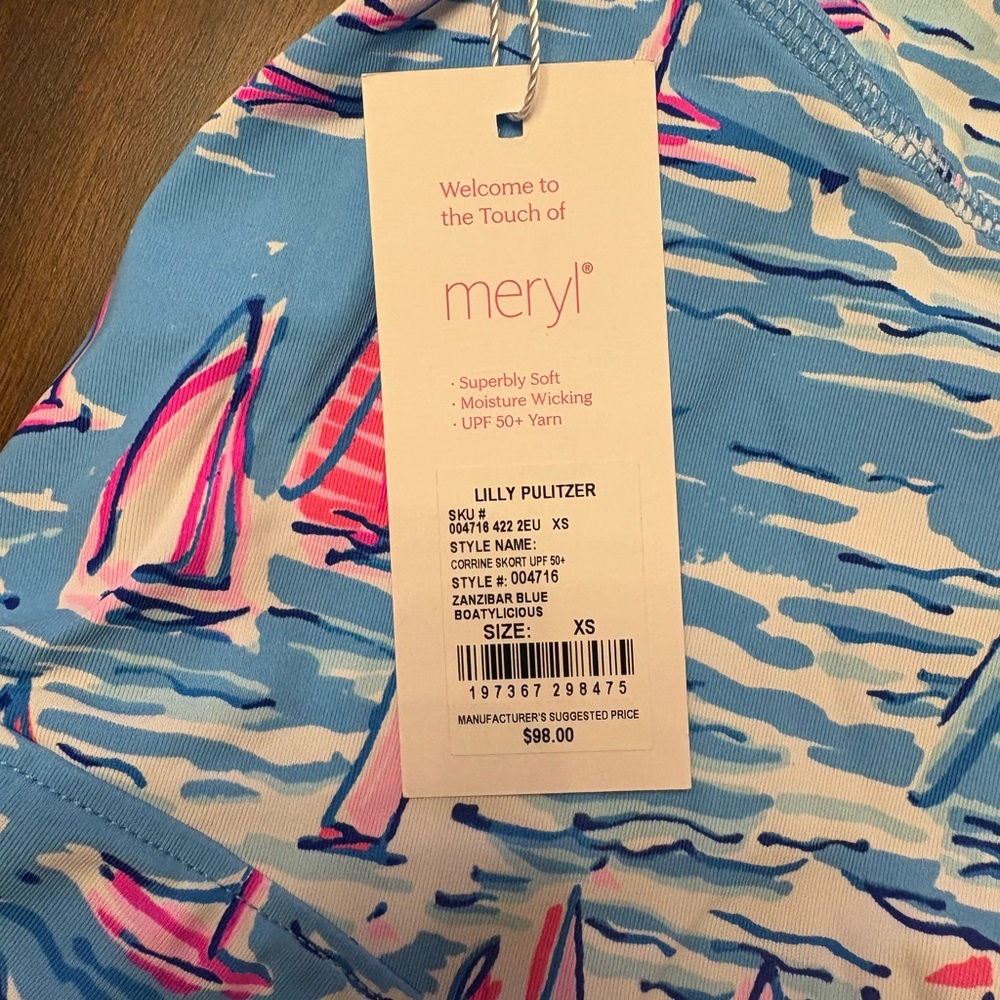 Lily‎ Pulitzer NWT Blue and Pink Sailboat Print Corrine Skort - Picture 4 of 6